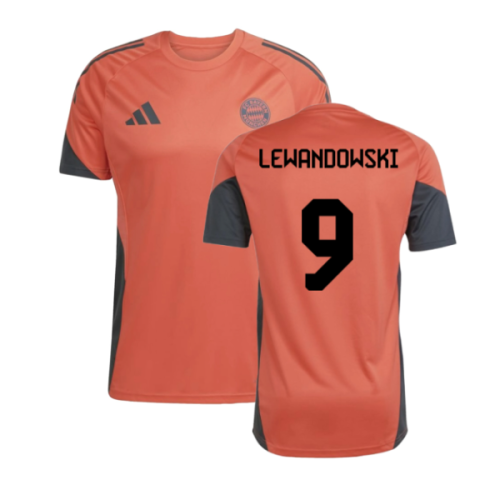 2025-2026 Bayern Munich Training Shirt (Easy Coral) (Lewandowski 9)