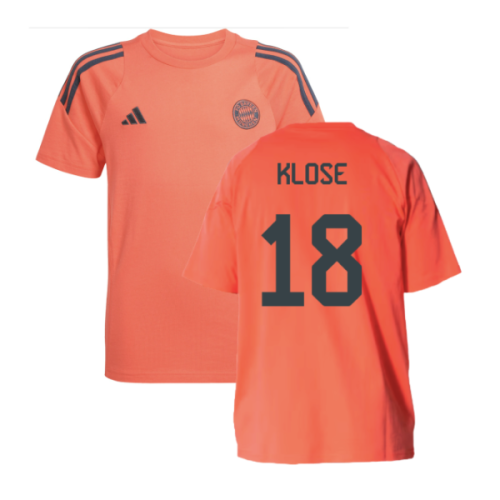 2025-2026 Bayern Munich Training Tee (Easy Coral) - Kids (Klose 18)