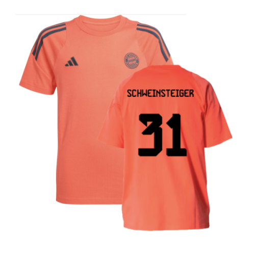 2025-2026 Bayern Munich Training Tee (Easy Coral) - Kids (Schweinsteiger 31)