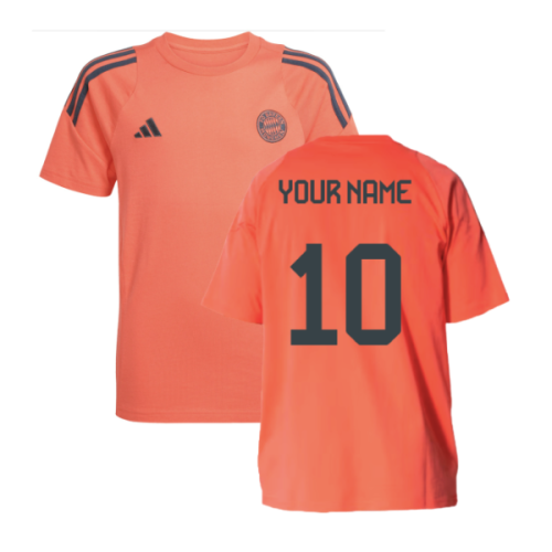 2025-2026 Bayern Munich Training Tee (Easy Coral) - Kids (Your Name)