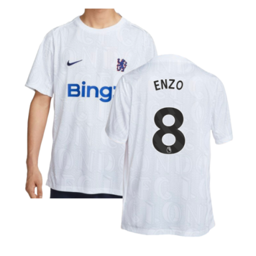 2025-2026 Chelsea Academy Pro Pre-Match Football Top (White) (Enzo 8)
