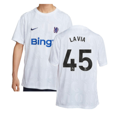 2025-2026 Chelsea Academy Pro Pre-Match Football Top (White) (Lavia 45)