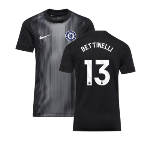 2025-2026 Chelsea Home Goalkeeper Shirt (Black) - Kids (Bettinelli 13)