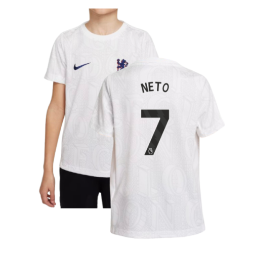 2025-2026 Chelsea Pre-Match Shirt (White) - Kids (Neto 7)