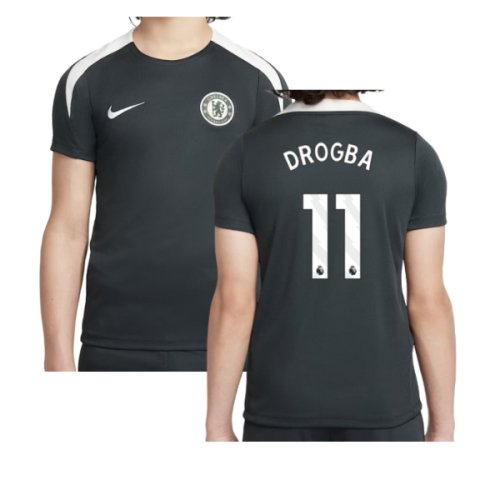 2025-2026 Chelsea Strike Training Shirt (Green) - Kids (Drogba 11)