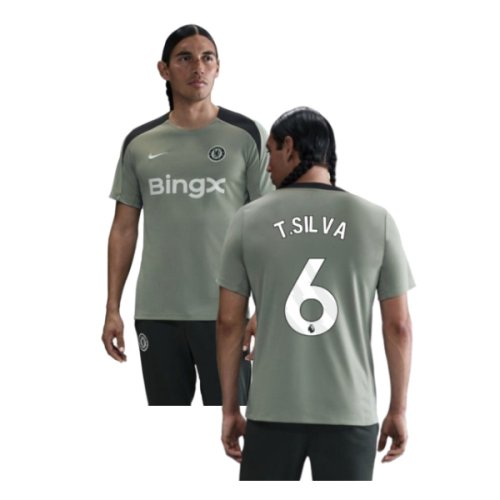 2025-2026 Chelsea Strike Training Shirt (Jade Green) (T.Silva 6)