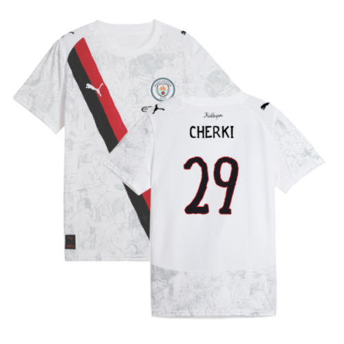 2025-2026 KIDSUPER x Manchester City CWC Away Shirt (White) - Kids (Cherki 29)