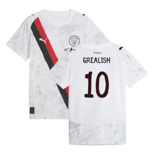 2025-2026 KIDSUPER x Manchester City CWC Away Shirt (White) - Kids (Grealish 10)