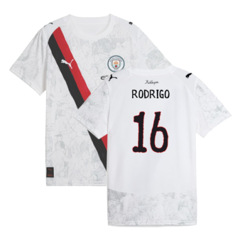 2025-2026 KIDSUPER x Manchester City CWC Away Shirt (White) - Kids (Rodrigo 16)