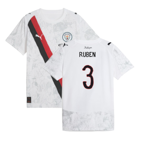 2025-2026 KIDSUPER x Manchester City CWC Away Shirt (White) - Kids (Ruben 3)