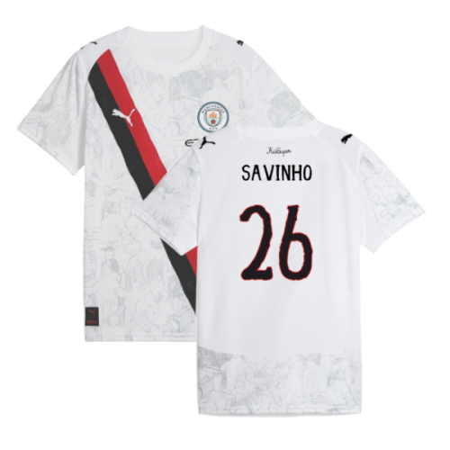 2025-2026 KIDSUPER x Manchester City CWC Away Shirt (White) - Kids (Savinho 26)
