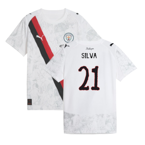 2025-2026 KIDSUPER x Manchester City CWC Away Shirt (White) - Kids (Silva 21)