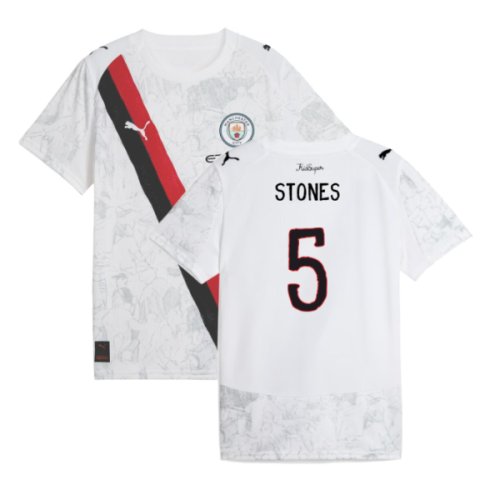 2025-2026 KIDSUPER x Manchester City CWC Away Shirt (White) - Kids (Stones 5)