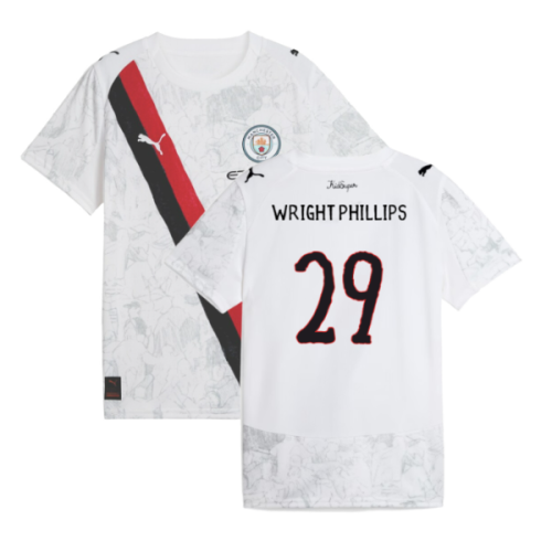 2025-2026 KIDSUPER x Manchester City CWC Away Shirt (White) - Kids (Wright Phillips 29)