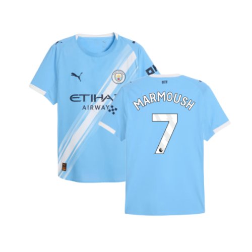 2025-2026 Man City Authentic Home Shirt (Marmoush 7)