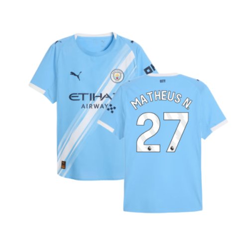 2025-2026 Man City Authentic Home Shirt (Matheus N. 27)