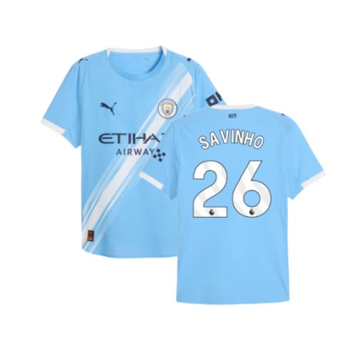 2025-2026 Man City Authentic Home Shirt (Savinho 26)