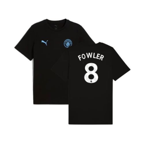 2025-2026 Man City FtblESS Tee (Black) (Fowler 8)