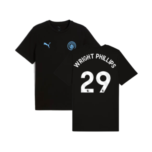 2025-2026 Man City FtblESS Tee (Black) (Wright Phillips 29)