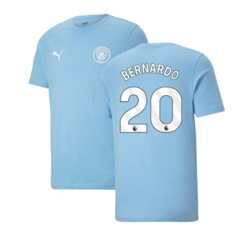 2025-2026 Man City FtblESS Tee (White) (Bernardo 20)