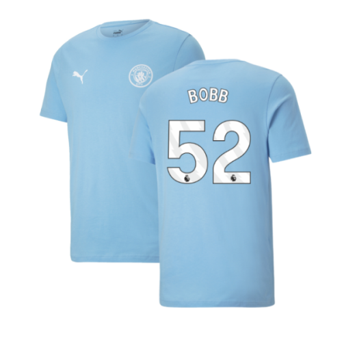2025-2026 Man City FtblESS Tee (White) (Bobb 52)