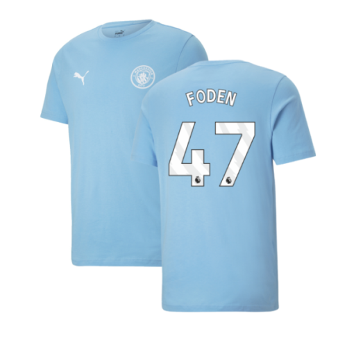 2025-2026 Man City FtblESS Tee (White) (Foden 47)