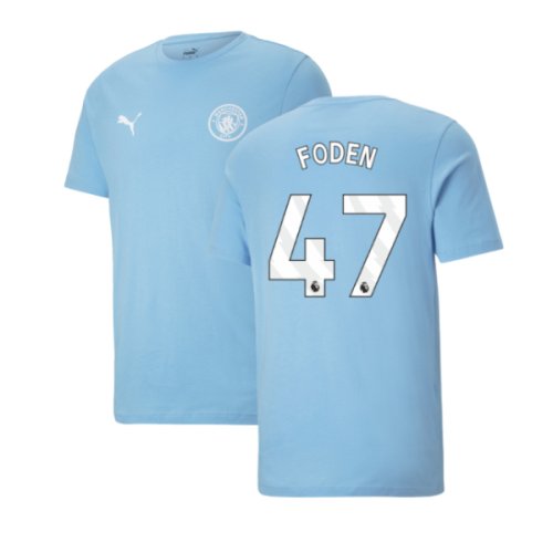 2025-2026 Man City FtblESS Tee (White) (Foden 47)