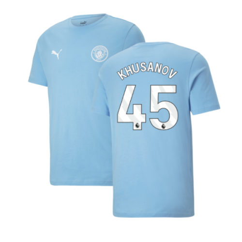2025-2026 Man City FtblESS Tee (White) (Khusanov 45)