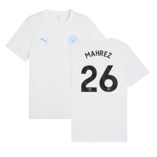 2025-2026 Man City FtblESS Tee (White) - Kids (Mahrez 26)