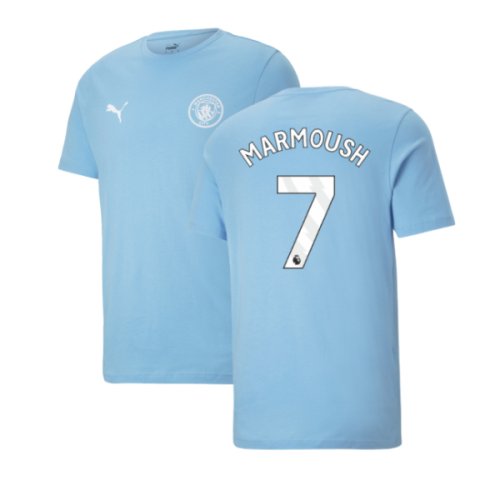 2025-2026 Man City FtblESS Tee (White) (Marmoush 7)