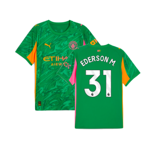 2025-2026 Man City Goalkeeper Away Shirt (Green) (Ederson M. 31)