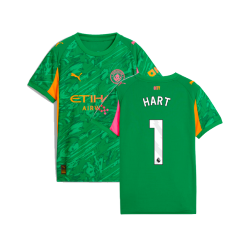 2025-2026 Man City Goalkeeper Away Shirt (Green) - Kids (Hart 1)