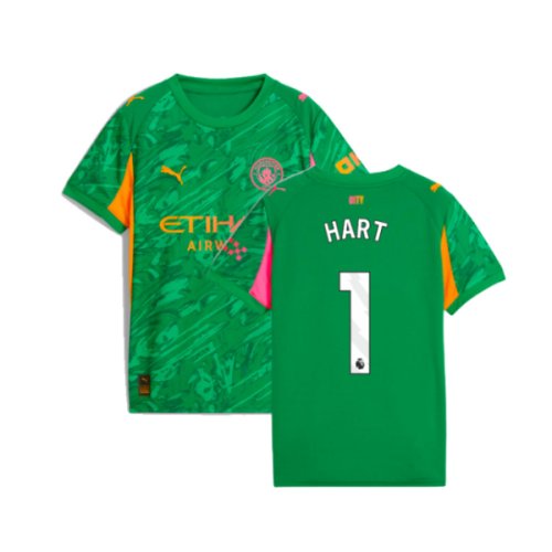 2025-2026 Man City Goalkeeper Away Shirt (Green) - Kids (Hart 1)