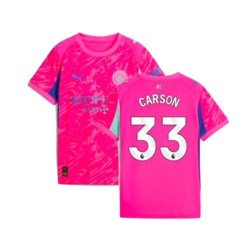 2025-2026 Man City Goalkeeper Home Shirt (Pink) - Kids (Carson 33)