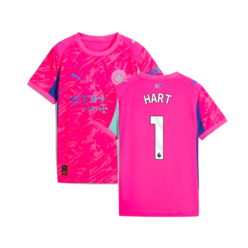 2025-2026 Man City Goalkeeper Home Shirt (Pink) - Kids (Hart 1)