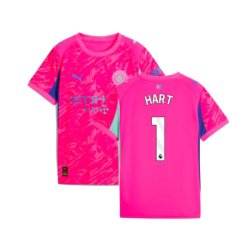 2025-2026 Man City Goalkeeper Home Shirt (Pink) - Kids (Hart 1)