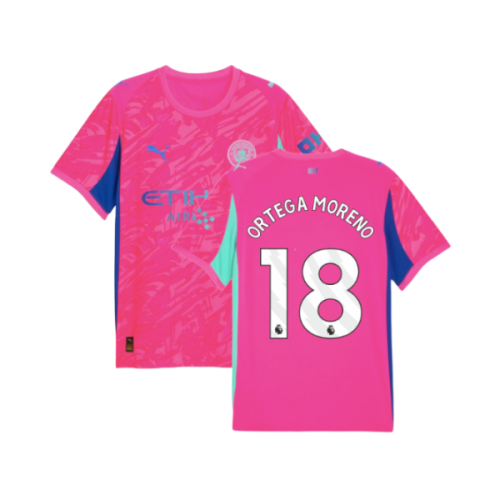 2025-2026 Man City Goalkeeper Home Shirt (Pink) (Ortega Moreno 18)