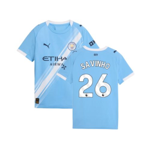 2025-2026 Man City Home Shirt (Kids) (Savinho 26)