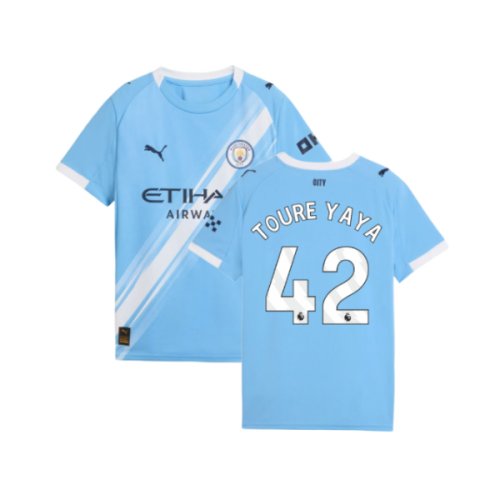 2025-2026 Man City Home Shirt (Kids) (Toure Yaya 42)