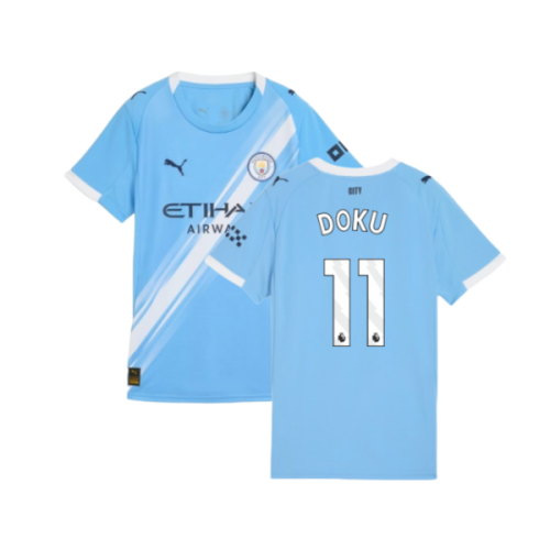 2025-2026 Man City Home Shirt (Womens) (Doku 11)