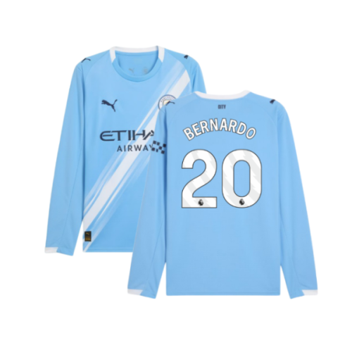 2025-2026 Man City Long Sleeve Home Shirt (Bernardo 20)