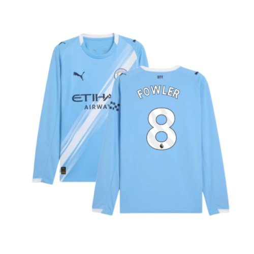 2025-2026 Man City Long Sleeve Home Shirt (Fowler 8)