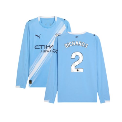 2025-2026 Man City Long Sleeve Home Shirt (Richards 2)
