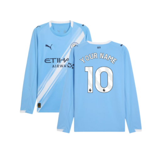 2025-2026 Man City Long Sleeve Home Shirt (Your Name)