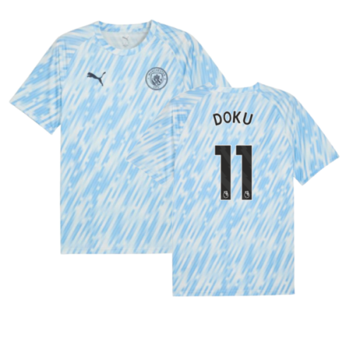 2025-2026 Man City Warm Up Jersey (Silver Sky) (Doku 11)