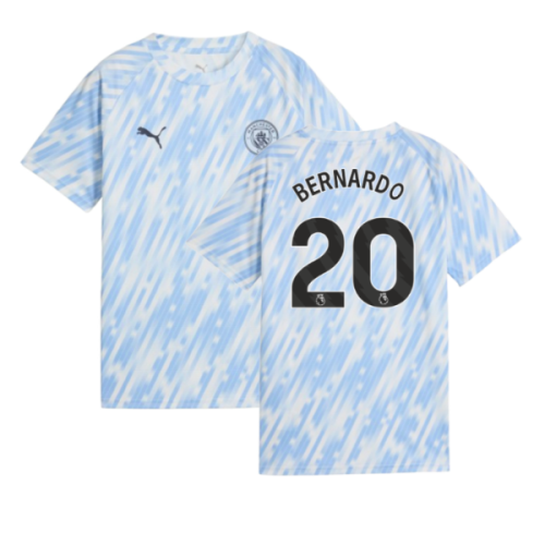 2025-2026 Man City Warm Up Jersey (Silver Sky) - Kids (Bernardo 20)