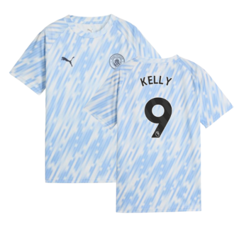 2025-2026 Man City Warm Up Jersey (Silver Sky) - Kids (Kelly 9)