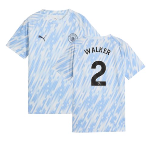 2025-2026 Man City Warm Up Jersey (Silver Sky) - Kids (Walker 2)