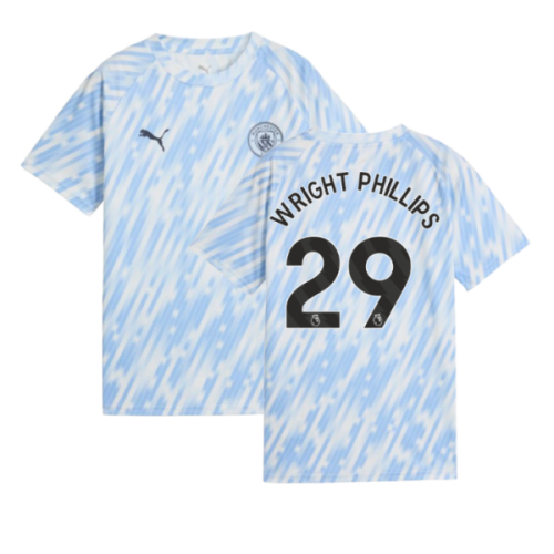 2025-2026 Man City Warm Up Jersey (Silver Sky) - Kids (Wright Phillips 29)