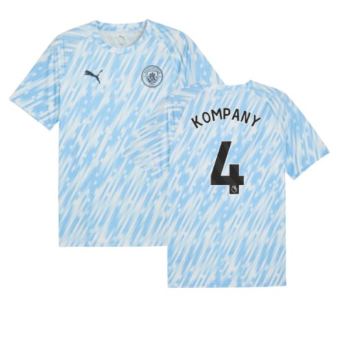 2025-2026 Man City Warm Up Jersey (Silver Sky) (Kompany 4)